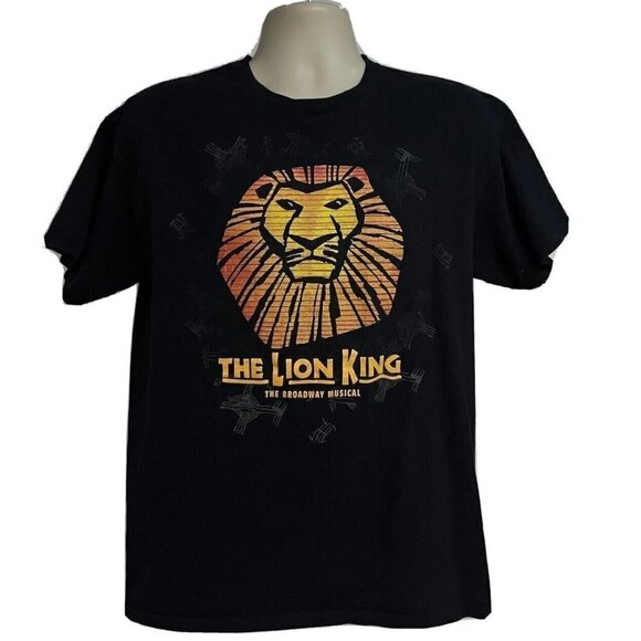 Disney The Lion King Broadway Musical Black Graphic T-Shirt Large Cotton Stretch - Picture 1 of 5